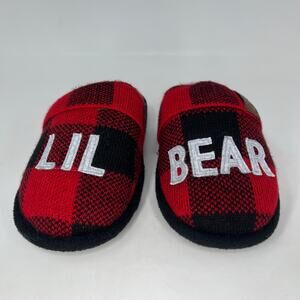 Dearfoams Buffalo Check Lil Bear Christmas Clog Slipper Unisex Size 13/1